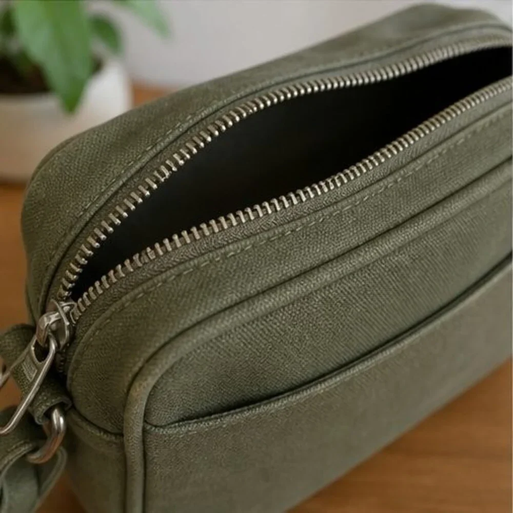 Olive Canvas Crossbody Bag